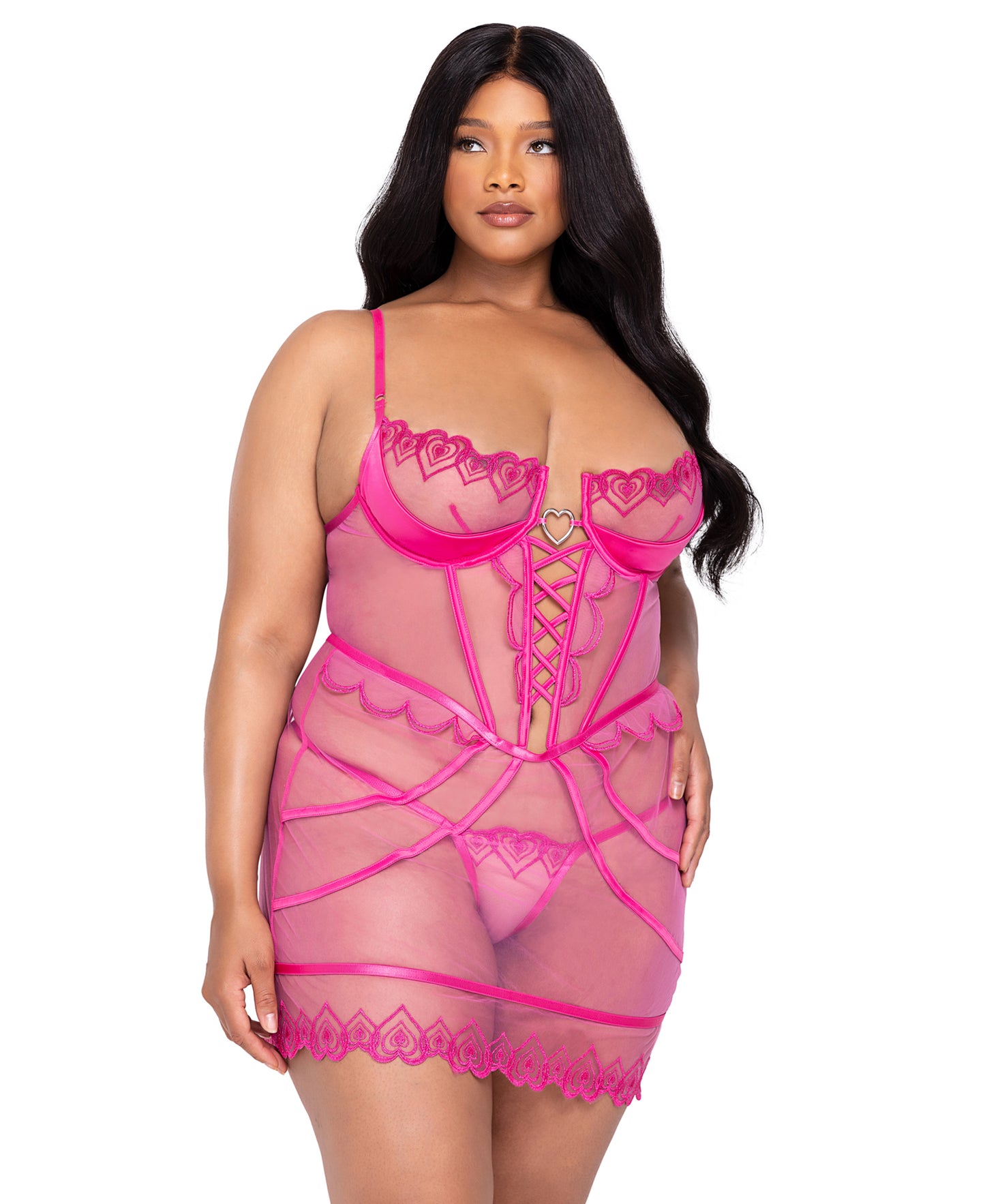 LI625Q Bubblegum Heart Slip 2pc Set front view