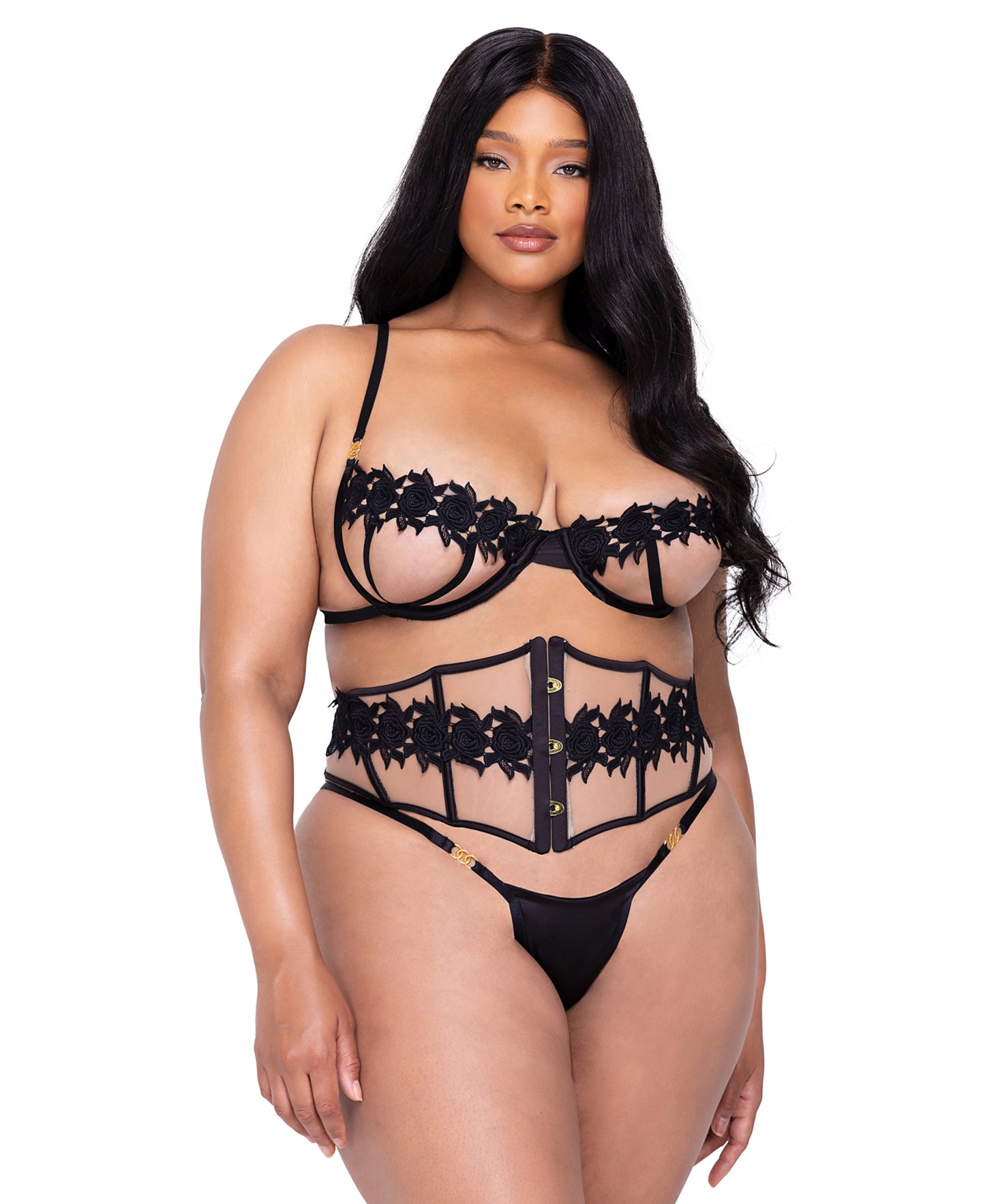 Ebony Rose 3pc Waspie Short Set