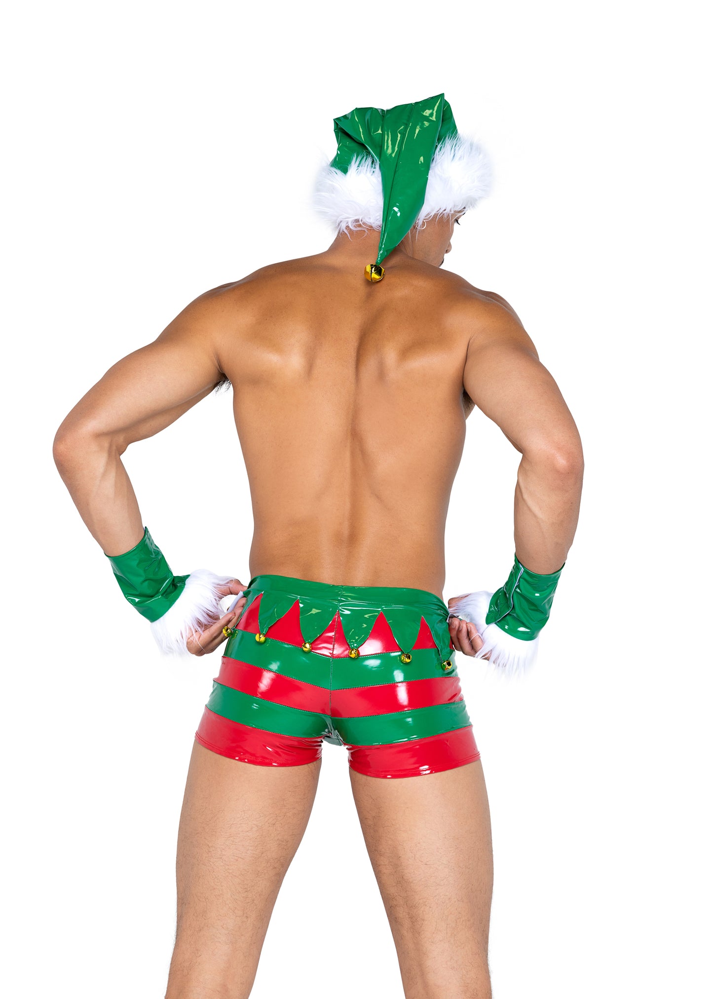 Mens Naughty Holiday Elf 3pc Set rear view LI579 shown with LI578